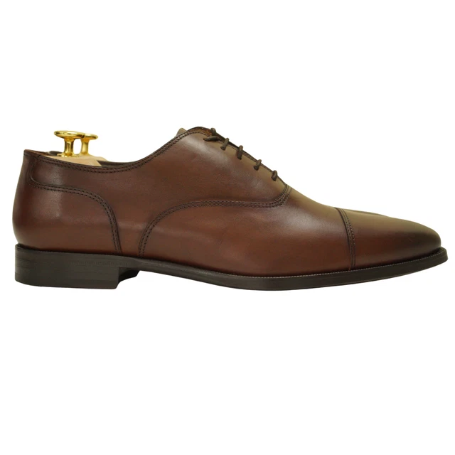 Hommes Suitsupply Chaussures Marron Richelieus En Italien Cuir Veau EU42 UK8 US9