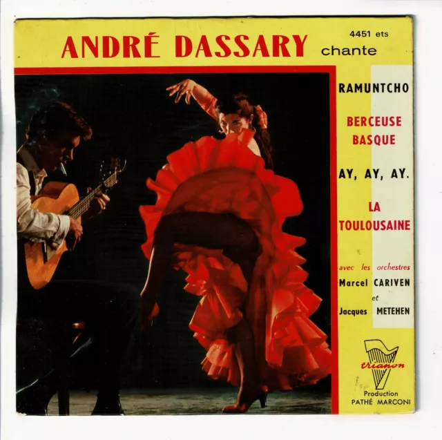 André Dassary Vinilo 45 RPM Ramuntcho -canción de Cuna Vasco - Toulouse -trianon