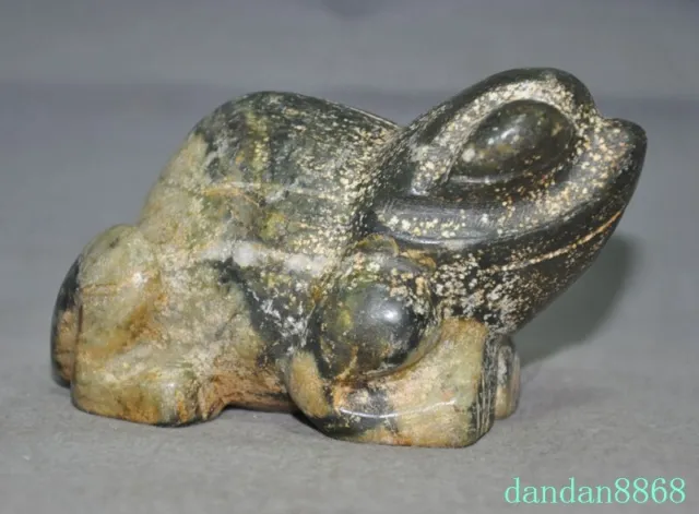 5.4" China Hongshan Culture Old Jade sacrifice Feng Shui frog statue