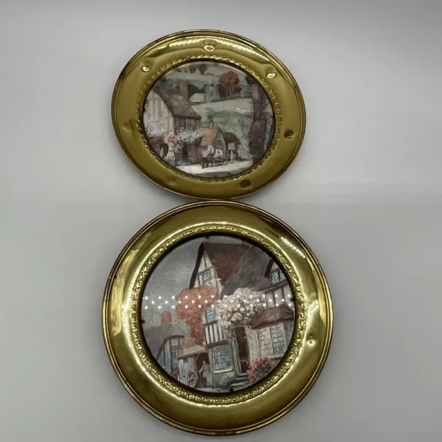 Solid Brass Wall Plates with foil made in England of English countryside (2)