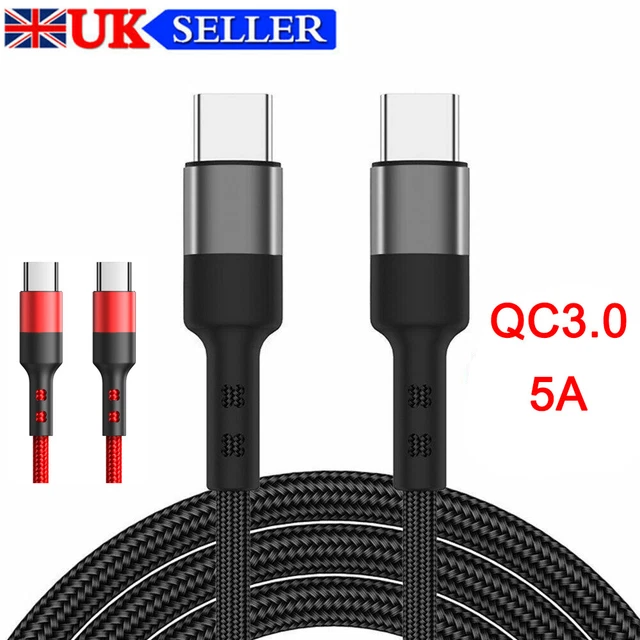 PD 60W USB C To USB C QC3.0 Fast Charger Dual Type C Charging Data Sync Cable 2M