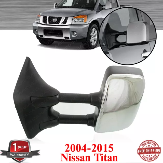 Towing Mirror Chrome Driver Side For 2004-2010 Nissan Titan SE / 08-15 PRO-4X