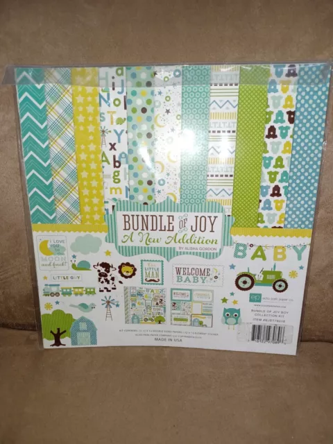 Echo Park Paper Company Welcome Bundle Of Joy Boy Collection Kit Paper 12"X 12"