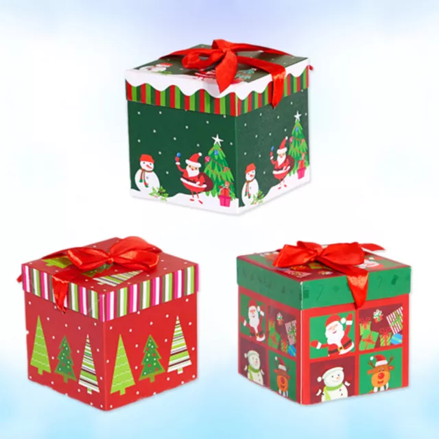 3 Pcs Sapin De Noel Magasin Décoration Petit Coffret Cadeau