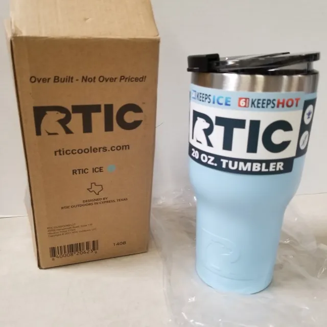 RTIC 20 oz New Tumbler Hot Cold Double Wall Vacuum Insulated 20oz Carolina Blue