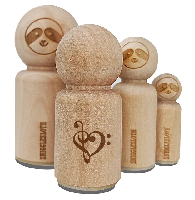 Treble Bass Clef Heart Music Love Rubber Stamp for Stamping Crafting Planners