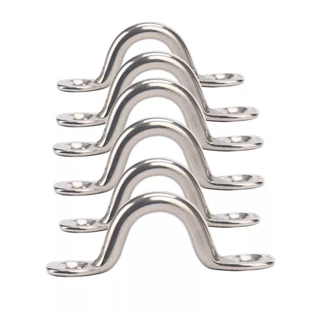 Pack of 6 Stainless Steel Bimini Boat Top PAD EYE , Eye Straps, Tie Down,2047