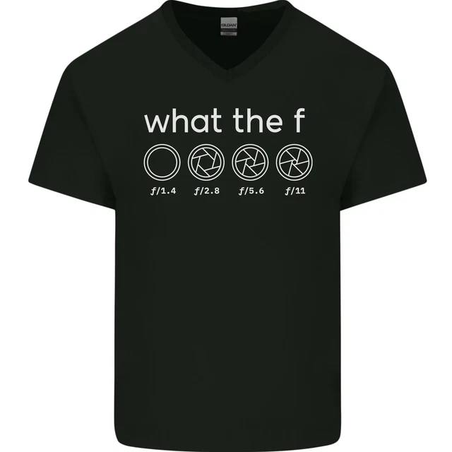 Funny Photographer F Stop Camera Photography Mens V-Neck Cotton T-Shirt