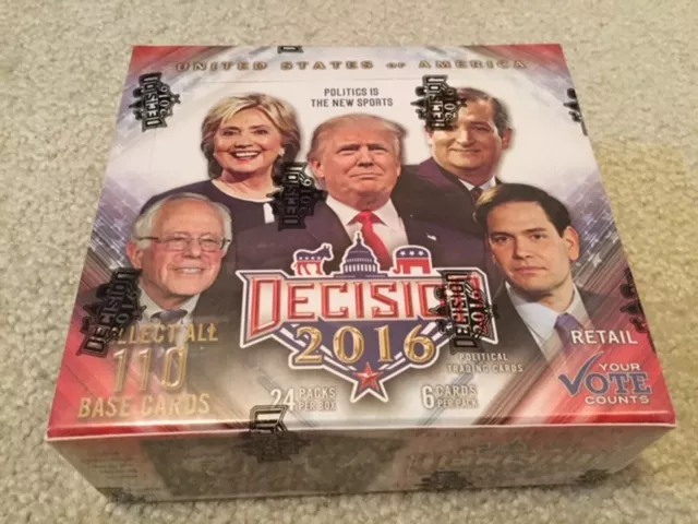 Decision 2016 Factory Sealed Retail Box - 24 packs - Trump Biden Clinton