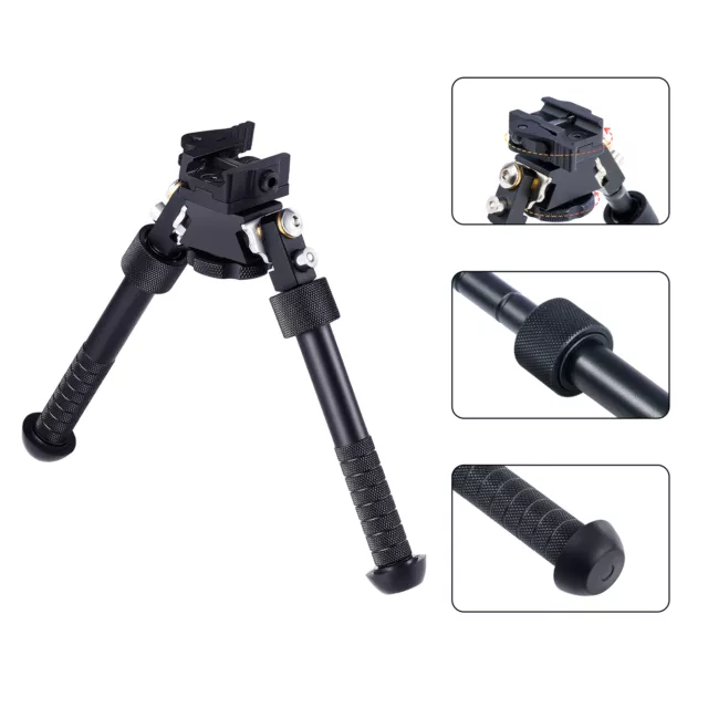 PINTY Tactical Rifle Bipod w 6.5-9.5 Inch 360 Picatinny Adapter Quick Release