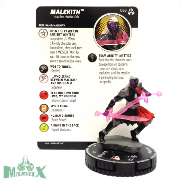 Heroclix Avengers War of the Realms set Malekith #055 Super Rare figure w/card!