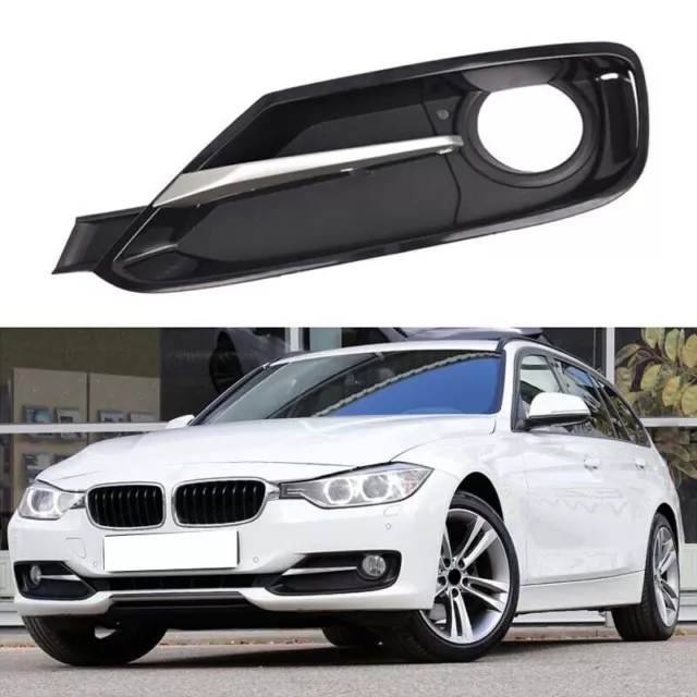 Left Side Front Bumper Fog Light Cover With Silver Trim For BMW F30 F31 2012-15