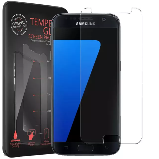 2x Lámina Protectora para Samsung Galaxy S7 Película de Cristal Pantalla