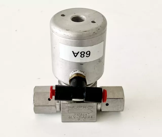 Nupro Swagelok 6LV-DAFR4-P-C Stainless Steel Pneumatic Air Pilot Shutoff Valve