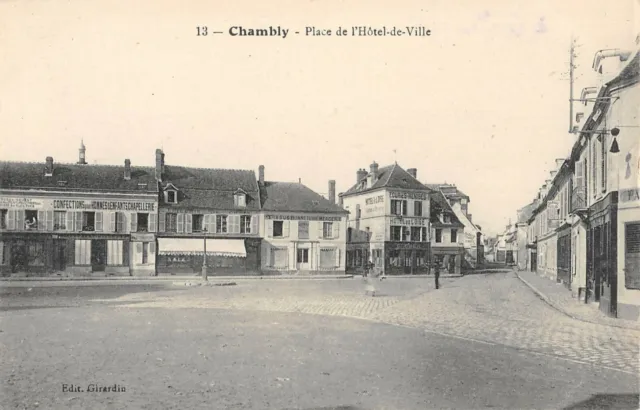 Cpa 60 Chambly Place De L'hotel De Ville