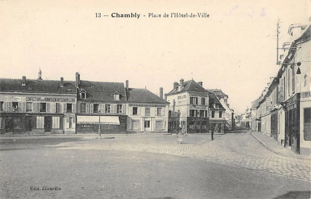 Cpa 60 Chambly Place De L'hotel De Ville