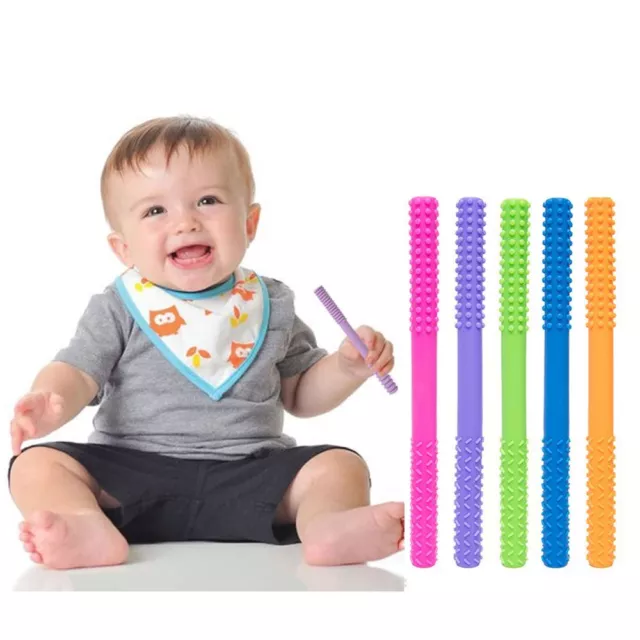 Eat Finger Toy Dental Care Hollow Tube Baby Teether Molar Stick Cleaning Brush