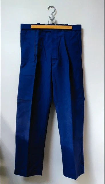 Pantalon De Travail Bleu Toile Sanfor Vintage - Taille L - Made In France - Neuf Avec étiquette