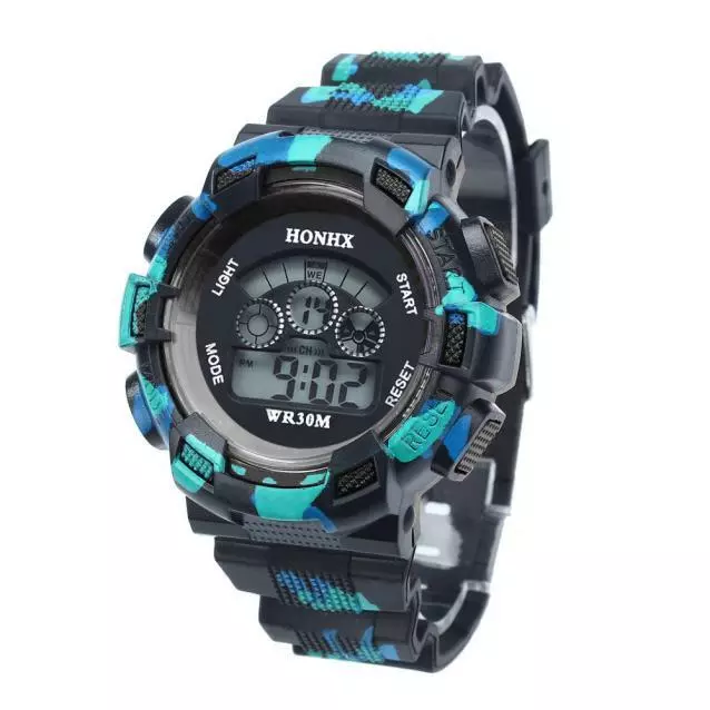 Waterproof Cool Mens Boys Military Army LED Digital Alarm Date Sport Wrist Watch