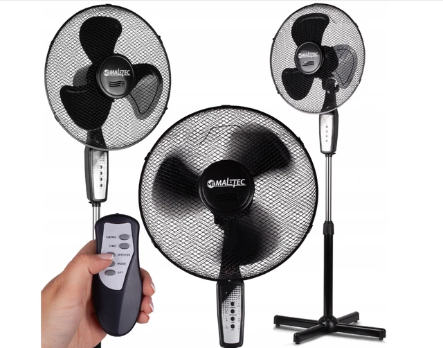 NEW 17& OSCILLATING Extendable Free Standing Pedestal Cooling Fan with ...