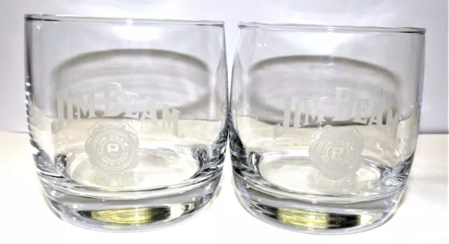 Jim Beam Bourbon 8 ounce glasses set of 2