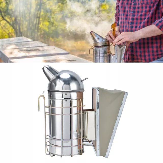 Pointed Beehive Smoker Stainless Steel Beekeeping Equipment Apiculture Tool GS0