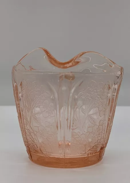 Vintage Jeannette PINK CHERRY BLOSSOM Depression Glass Creamer. Beautiful !!