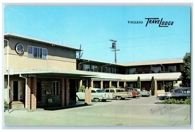 c1950 Vallejo Travel Lodge Hotel Cottage Entrance Restaurant Vallejo CA Postcard