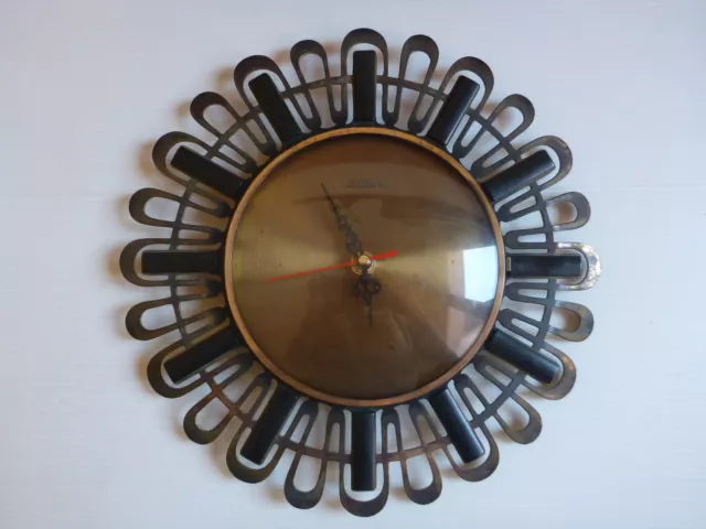 OROLOGIO DA PARETE IN OTTONE BAKELITE DESIGN ANNI ’50s BRASS BAKELITE WALL CLOCK