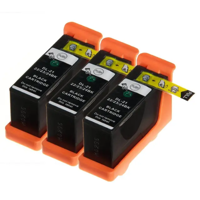 3pk Series 21/22/23 Ink Cartridges Black for Dell V515w V313w V313 Printer