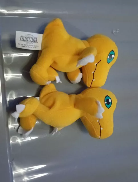 Digimon Agumon 5" Stofftier Plüschtier McDonalds 2001. (A2) X2