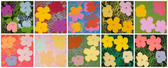 ANDY WARHOL Pop Art Poster or Rolled Canvas Prints "Flowers"