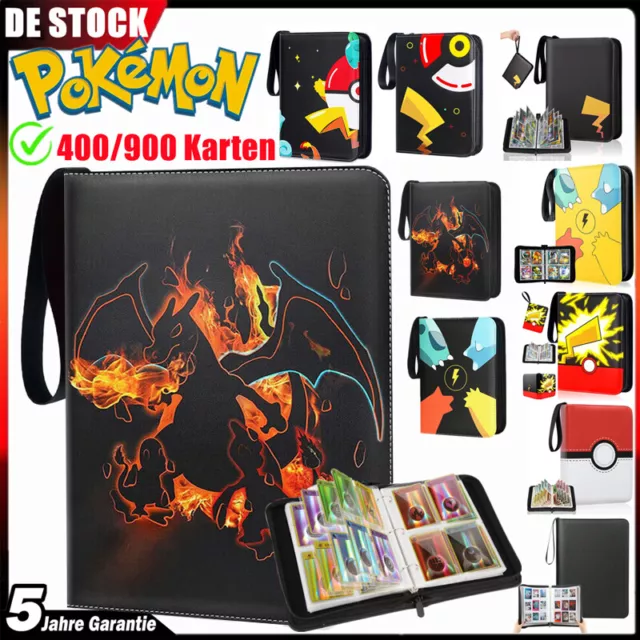 Sammelalbum für 400/900 Pokemon Karten 4-/9- Pocket Sammelmappe Ordner Heft Neu