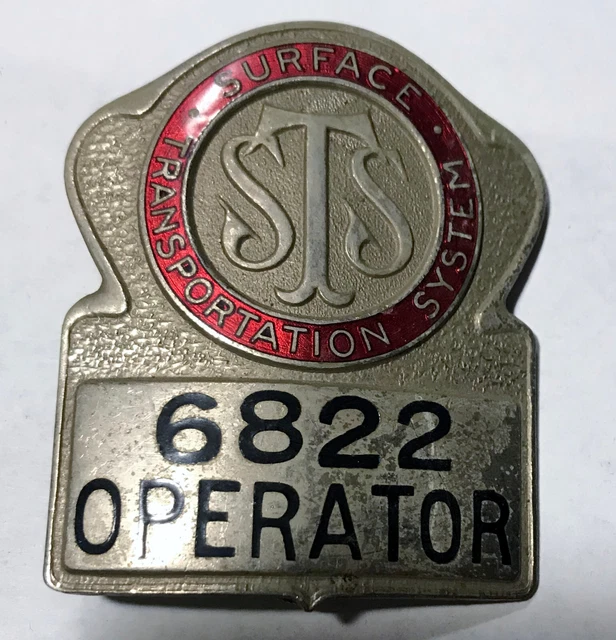 Bus Rider Badfe VINTAGE 1950'S SURFACE Transportation System N.Y. City Bus Driver Badge ...