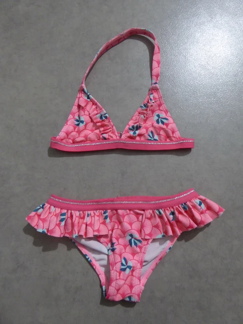 Maillot de bain 2 pièces brassière volant multicolore tout imprimé taille  du 6 ans au 16 ans