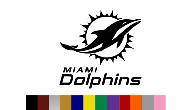 Miami Dolphins Logo Vinyl Decal Sticker NFL Football Car Window Laptop Bumper