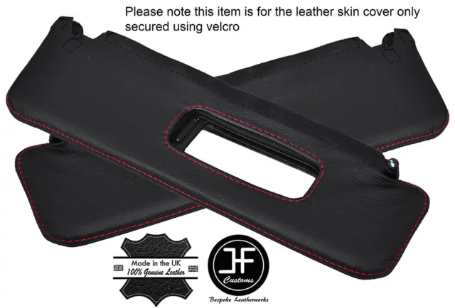 Red Stitch 2X Sun Visors Leather Covers Fits Chevrolet Camaro 2010-2015