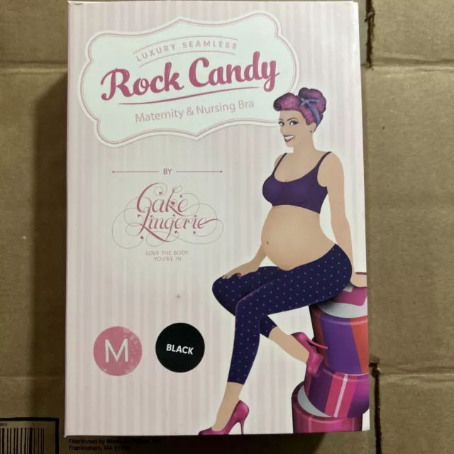 Rock Candy Nursing Bra By Cake Lingerie Black Size Medium New In Box Seamless