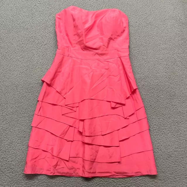 Antonio Melani Dress Womens 6 Pink Silk Strapless Layered Cocktail Dress