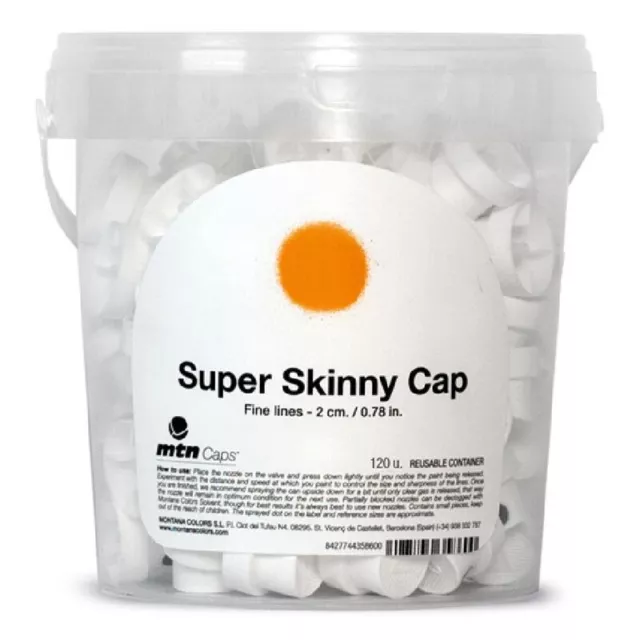 Super Skinny Cap (White With Grey Dot) - Bucket of 120