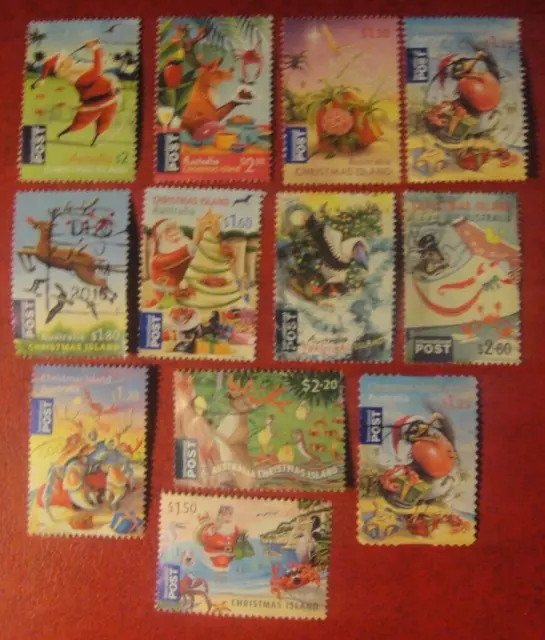 Australia Christmas island. 12 International Stamps Used No 1.