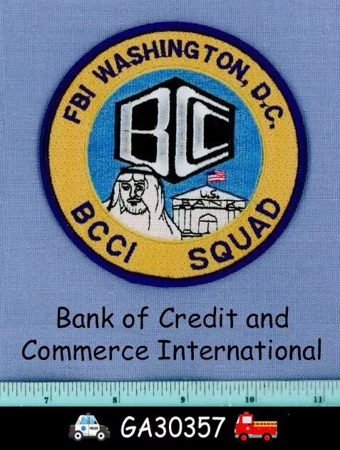FBI BCCI SQUAD WASHINGTON DC Police Shoulder Patch INTERNATIONAL BANK FRAUD