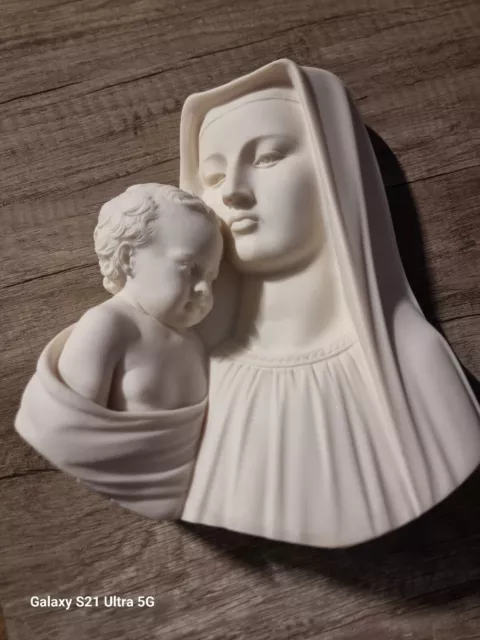 Vintage Handcrafted The Virgin Christ Child Statuette Display Décor Ornament