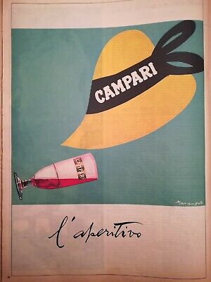 CAMPARI L'APERITIVO  1965. Franz Marangolo advertising Pubblicità 2