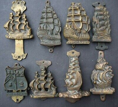 Collection of 8 Reclaimed Brass Door Knockers old vintage architectural salvage