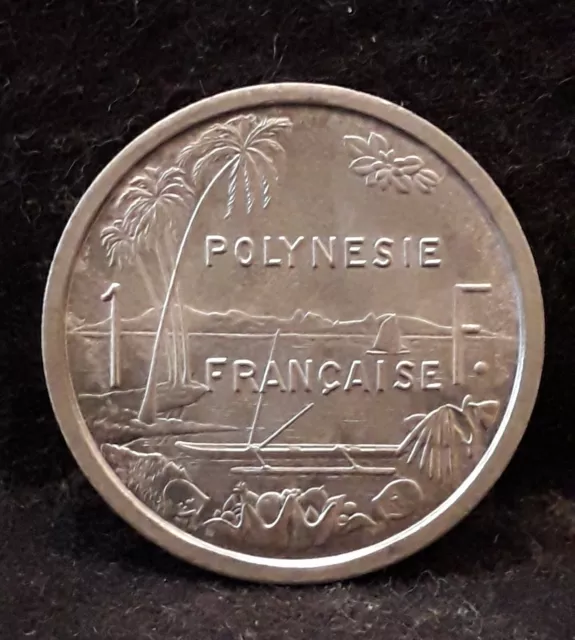 1975 French Polynesia (Overseas Territory) franc, white UNC, KM-11 (FP2)