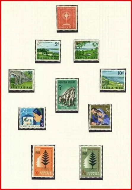 Norfolk Is 1962-65 Fish-Scenes & 6 other Singles/Sets SC 49-70 [SG 43-59] MNH B3