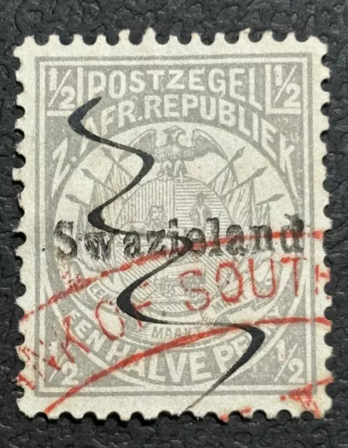 SWAZILAND stamp GB ESWATINI 1889 Transvaal Ovpt 1/2 d / VFU / MR914