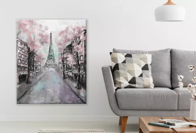 Paris Street & Eiffel Tower Art Wall Canvas Home Decor Australian Made Quality