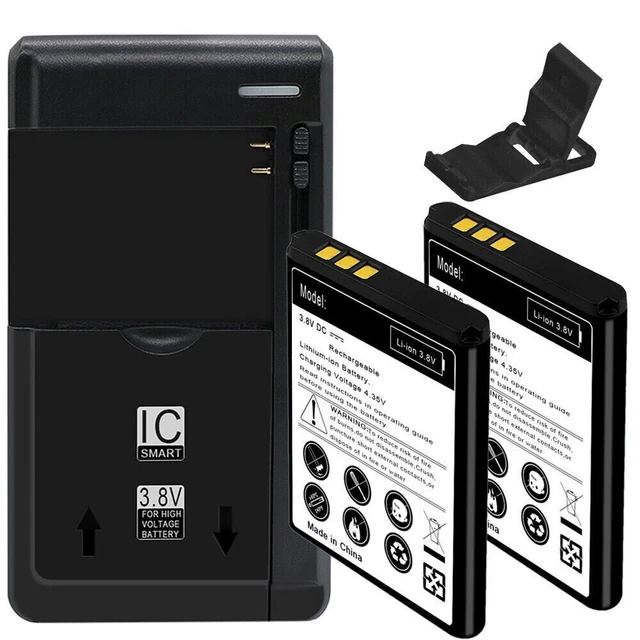 Bundle of 2x 1600mAh Battery Desktop Home Charger Bracket for Doro D7050TL 7050L